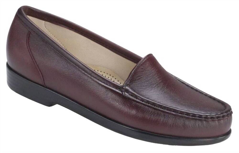 NEW SAS women's simplify moccasin loafer in anitque wine